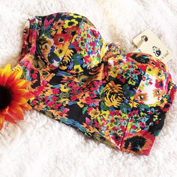 Mika & Gala Tops - Mika & Gala Designer Corset Floral Crop Top